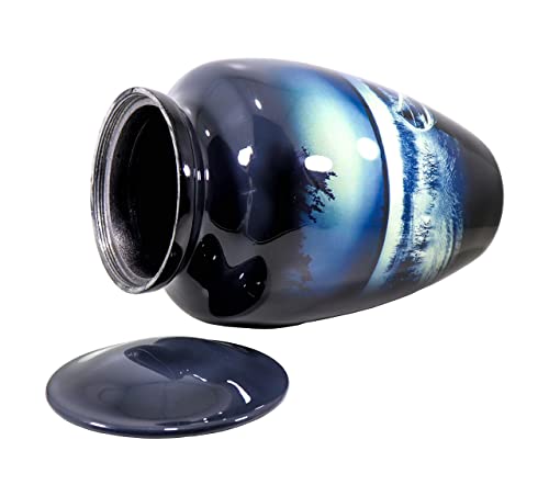 THE ASCENT MEMORIAL Urns for Human Ashes Adult Male Female | Handcrafted Large Handcrafted Funeral Cremation Urns | Complimentary Mini Keepsake Token | Velvet Carry Bags for Keepsake and Urn