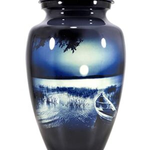 THE ASCENT MEMORIAL Urns for Human Ashes Adult Male Female | Handcrafted Large Handcrafted Funeral Cremation Urns | Complimentary Mini Keepsake Token | Velvet Carry Bags for Keepsake and Urn