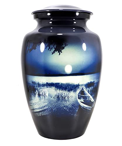 THE ASCENT MEMORIAL Urns for Human Ashes Adult Male Female | Handcrafted Large Handcrafted Funeral Cremation Urns | Complimentary Mini Keepsake Token | Velvet Carry Bags for Keepsake and Urn