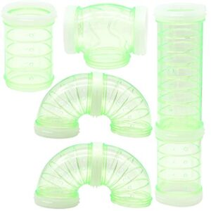 hamster tube set, transparent curved pipe pet cage tunnel diy creative connection tunnel excercise toy for mouse hamster rat and other small animals