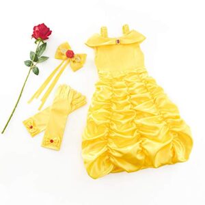 JiaDuo Princess Dress Up Accessories for Girls Women Halloween Costume Big Hair Bow Clips Yellow 6 Inch
