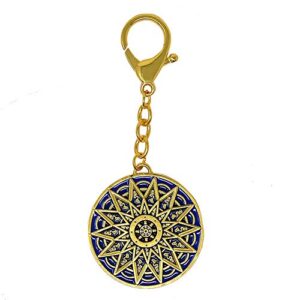 fengshuisale blue 28 hums protection wheel keychain with tibetan for good health & protection w4263