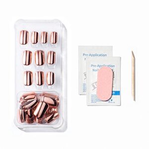 PopSockets: 30 Gel Nails and Matching PopGrip with Swappable Top for Phones and Tablets - Rose Gold Mirror