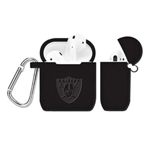 game time las vegas raiders engraved silicone case cover compatible with apple airpods gen 1&2 (black)