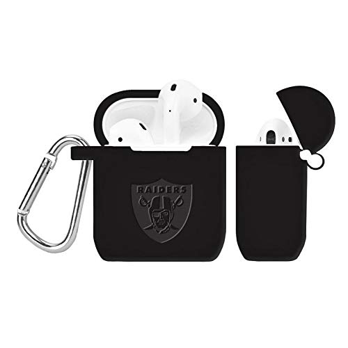 GAME TIME Las Vegas Raiders Engraved Silicone Case Cover Compatible with Apple AirPods Gen 1&2 (Black)