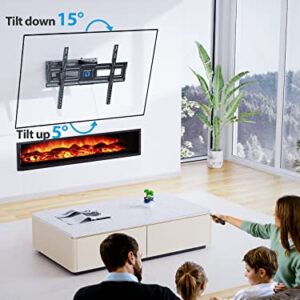 Pipishell Full Motion TV Wall Mount Bracket for 37-75 Inch LCD, QLED,OLED 4K Flat Curved TVs, Dual Arms Tilt Extension Swivel Articulating TV Mount, Max VESA 600x400mm up to 110lbs, Fits 16” Studs