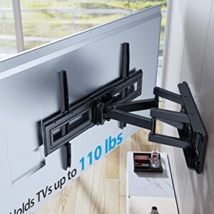 Pipishell Full Motion TV Wall Mount Bracket for 37-75 Inch LCD, QLED,OLED 4K Flat Curved TVs, Dual Arms Tilt Extension Swivel Articulating TV Mount, Max VESA 600x400mm up to 110lbs, Fits 16” Studs