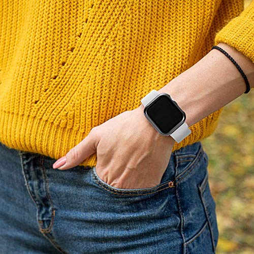 【3 Pack】 Easuny Design for Apple Watch Case 44mm Series 6 SE Series 5 4 with Built-in Glass Screen Protector - Overall Protective Hard Cover Accessories for iWatch Women Men,Black Sea-Blue Silver