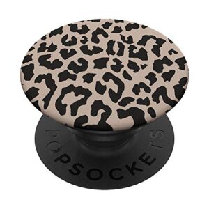 tan leopard cheetah print animal for women girls cute popsockets popgrip: swappable grip for phones & tablets