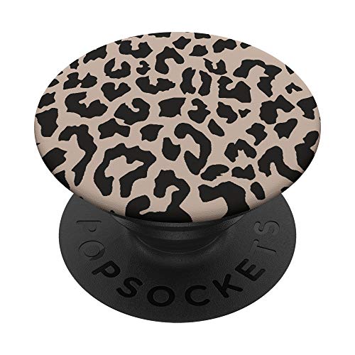 Tan Leopard Cheetah Print Animal For Women Girls Cute PopSockets PopGrip: Swappable Grip for Phones & Tablets