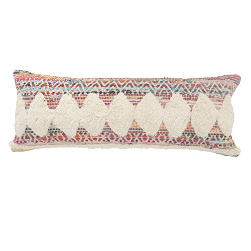 LR Home White Diamond Chevron Throw Pillow, 14" x 36", Multi