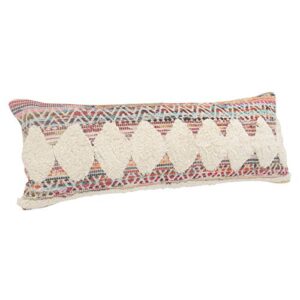 LR Home White Diamond Chevron Throw Pillow, 14" x 36", Multi