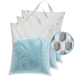 tenrai laundry bag mesh wash bag，use ykk zipper，tote bag bathroom hanging, bra fine mesh wash bag for underwear 3 bags（3m cellular mesh ）