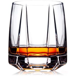 mesop studios crystal whiskey glasses set of 2 | bourbon glasses set 2, crystal rocks glasses, old fashioned glasses, scotch glasses, cocktail glasses, liquor glasses, lowball glasses, whiskey tumbler