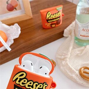 Silicone Case for Airpods, YLFYSF 3D Cartoon Funny Cute Cover Compatible for Airpods 1 and 2 (Snacks Series 1) (Peanut Milk Chocolate)