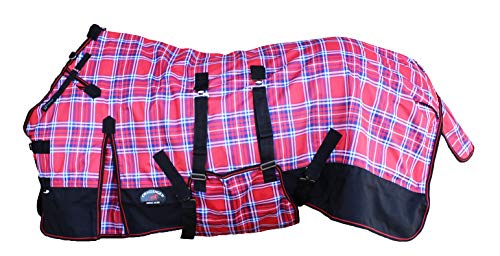 CHALLENGER 76" 1200D Horse Turnout Waterproof Heavy Weight Winter Blanket Bellyband 588B