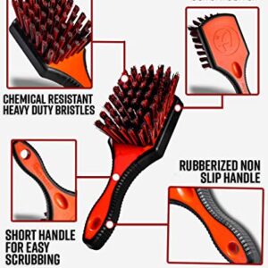 Adam's Tire Brush – Premium Tire Brush for Car Detailing & Rubber Tire Car Cleaning| Use W/Tire Cleaner or All Purpose Cleaner & Before Tire Shine or Wheel Cleaner