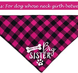 Big Sister Dog Bandana, Reversible Plaid Triangle Bibs Pet Scarf