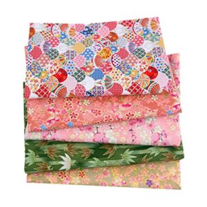 yotijar 5pcs Japanese Style Printed Cotton Fabric for Quilting Crafts Sewing DIY - Type 1