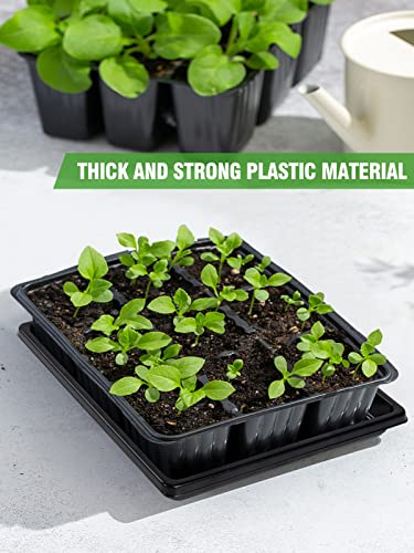 ANPHSIN Plant Growing Trays- 10 Pack 10.6” × 10.6” No Drain Holes Microgreens Growing Trays, Thickened Garden Plant Seed Starter, Indoor Greenhouse Seedling Propagation Trays for Wheatgrass