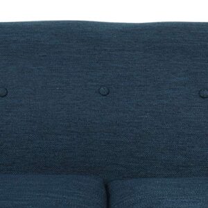 Christopher Knight Home Mableton 3 Seater Sofa, Navy Blue + Espresso