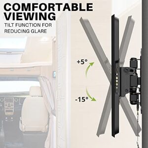 USX MOUNT Full Motion TV Wall Mount for Most 10-26 Inch LED, Flat Screen TVs Lockable RV Mount on Motor Home Camper Truck Marine Boat Trailer TV Mount up to 33 lbs VESA 100x100mm Easy One Step Lock