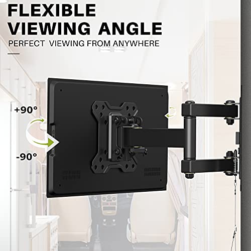 USX MOUNT Full Motion TV Wall Mount for Most 10-26 Inch LED, Flat Screen TVs Lockable RV Mount on Motor Home Camper Truck Marine Boat Trailer TV Mount up to 33 lbs VESA 100x100mm Easy One Step Lock