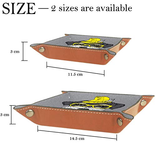 Mapotofux Vanity Tray, Toilet Tank Storage Tray, Resin Bathtub Tray Bathroom Tray, Schnauzer with Yellow Hat and Sunglasses