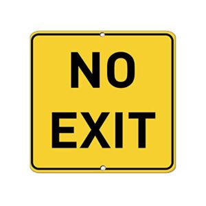 tnnd no exit traffic plaques and signs outdoor aluminum metal sign 12x12 inches