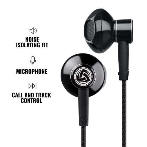 LUDOS SPECTA Wired Earbuds in-Ear Headphones, Earphones with Microphone for Clear Calls, Strong Bass, Sound-Dynamic, Noise Isolating, for iPhone, iPad, Samsung, Laptop, Computer, Smartphones, Tablets