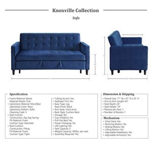 Lexicon Knoxville Convertible Studio Sofa Bed, Navy