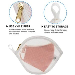 No/Brand 3 Packs Delicate Laundry Bags for Reusable Face Masks and Reusable Makeup Remover Pads,Fine Mesh Wash Bags,Use YKK Zipper, with Hanger Loop, Portable Mask Storage Bag (3 Small)