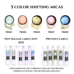 FINOCLAY Mica Powder in Jars Sealed Set for Epoxy Resin,52 Colors Mica Pigment Powder for Lip Gloss, Soap Making, Slime, Nail Art, Bath Bombs. Cosmetic Grade Color Pigment Powder kit