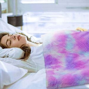 GOQO TOMO Electric Heated Blanket 50" x 60" Throw Wrap with 12 Heating Levels for Home Office Use Pink Tie dye