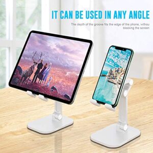 Winproo Cell Phone Stand, 120° Angle Height Adjustable iPhone Stand for Desk, Foldable Cell Phone Holder iPad Tablet Stand Compatible with iPhone 11 12 Pro Max XR SE Smartphone/iPad/Kindle/Tablet