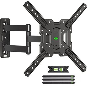 usx mount ul listed full motion tv wall mount swivel and tilt for most 26-55 inch tvs, tv mount perfect center corner design on single stud, wall mount tv bracket up to vesa 400x400mm and 77 lbs