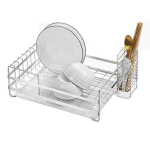 zsqai kitchen shelf-dish drying rack,over the sink arms dish drainer,dish rack in sink or on counter storage holder, rustproof stainless steel
