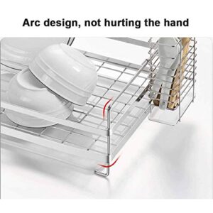 ZSQAI Kitchen shelf-Dish Drying Rack,Over The Sink Arms Dish Drainer,Dish Rack in Sink or On Counter Storage Holder, Rustproof Stainless Steel