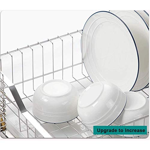 ZSQAI Kitchen shelf-Dish Drying Rack,Over The Sink Arms Dish Drainer,Dish Rack in Sink or On Counter Storage Holder, Rustproof Stainless Steel