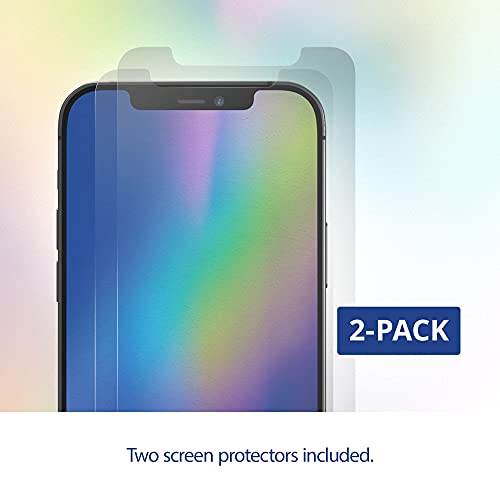 max Protection HD Screen Protection - 2 Pack - Tempered Glass Screen Protector - Made for Apple iPhone 12 and iPhone 12 Pro (6.1") - Case Friendly, Clear