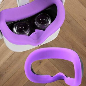 topcovos newest vr silicone interfacial cover for oculus quest 2 face protect skin sweatproof lightproof anti-leakage