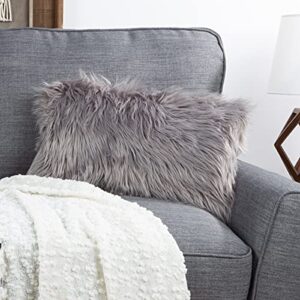lavish home 80-pfs-4 pillow, 12"x20", gray