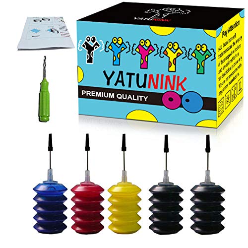 YATUNINK Refill Ink Refill Kit Replacement for HP 667XL 667 Ink Cartridge Refill Ink Kit for HP Deskjet Ink Advantage 2376 2775 2776 1275 2374 2375 6475 6476 Printer (5x30ML)