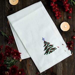 cotton carnival dinner napkins, made with pure cotton, christmas tree embroidered of size 43cm x 43cm, set of 6 napkins soft and comfortable - durable quality