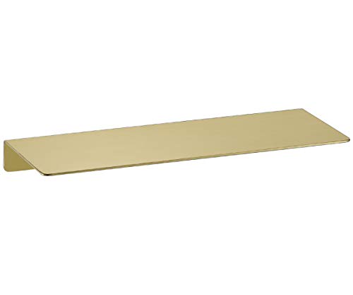 TRUSTMI Floating Shelf Wall Mounted Brushed Gold SUS304 Stainless Steel Storage Shelves for Bathroom Kitchen Bedroom Home Décor, (12 inch x 4 inch), Brushed Brass