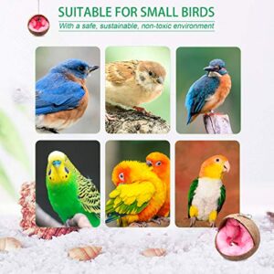 Natural Coconut Bird Nest,Parrot Coco Hut House Bed with Warm Mat Resting Breeding Place&Bird Natural Wood Swing Toys for Budgerigar, Parakeet, Cockatiel, Love Birds, Finches(H01)