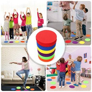 24 Pcs Carpet Standing Dot Spot Carpet Spots for Classroom, Carpet Dot Spot Markers with Hook and Loop Adhesion, Colorful Carpet Circles Floor Dots, Ideal for Kindergarten and School