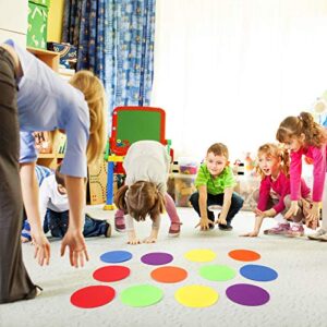 24 Pcs Carpet Standing Dot Spot Carpet Spots for Classroom, Carpet Dot Spot Markers with Hook and Loop Adhesion, Colorful Carpet Circles Floor Dots, Ideal for Kindergarten and School