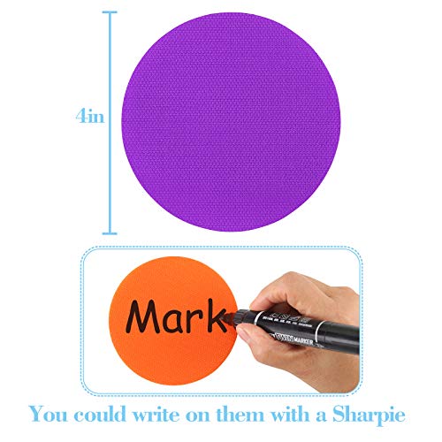 24 Pcs Carpet Standing Dot Spot Carpet Spots for Classroom, Carpet Dot Spot Markers with Hook and Loop Adhesion, Colorful Carpet Circles Floor Dots, Ideal for Kindergarten and School