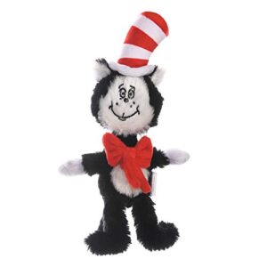 dr. seuss for pets the cat in the hat figure plush dog toy | small dog toys, 6 inch dog toy the cat from the cat in the hat | red, white, and black stuffed animal dog toy from dr seuss collection